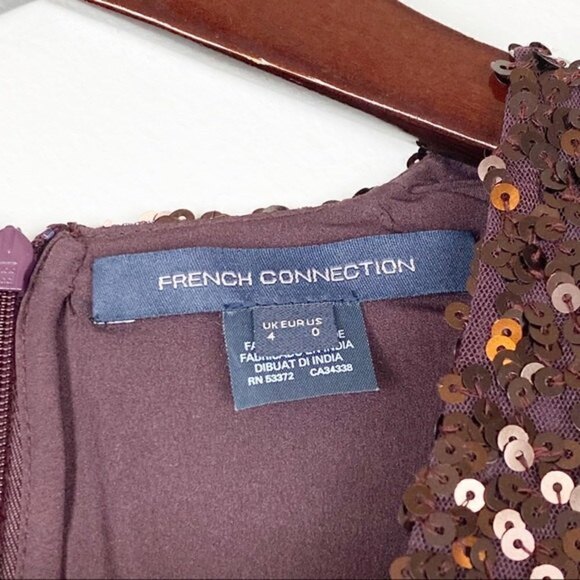 French Connection Emille Sparkle Long Sleeve Sequin Sheath Mini Dress 0/XS NWOT - Picture 8 of 9